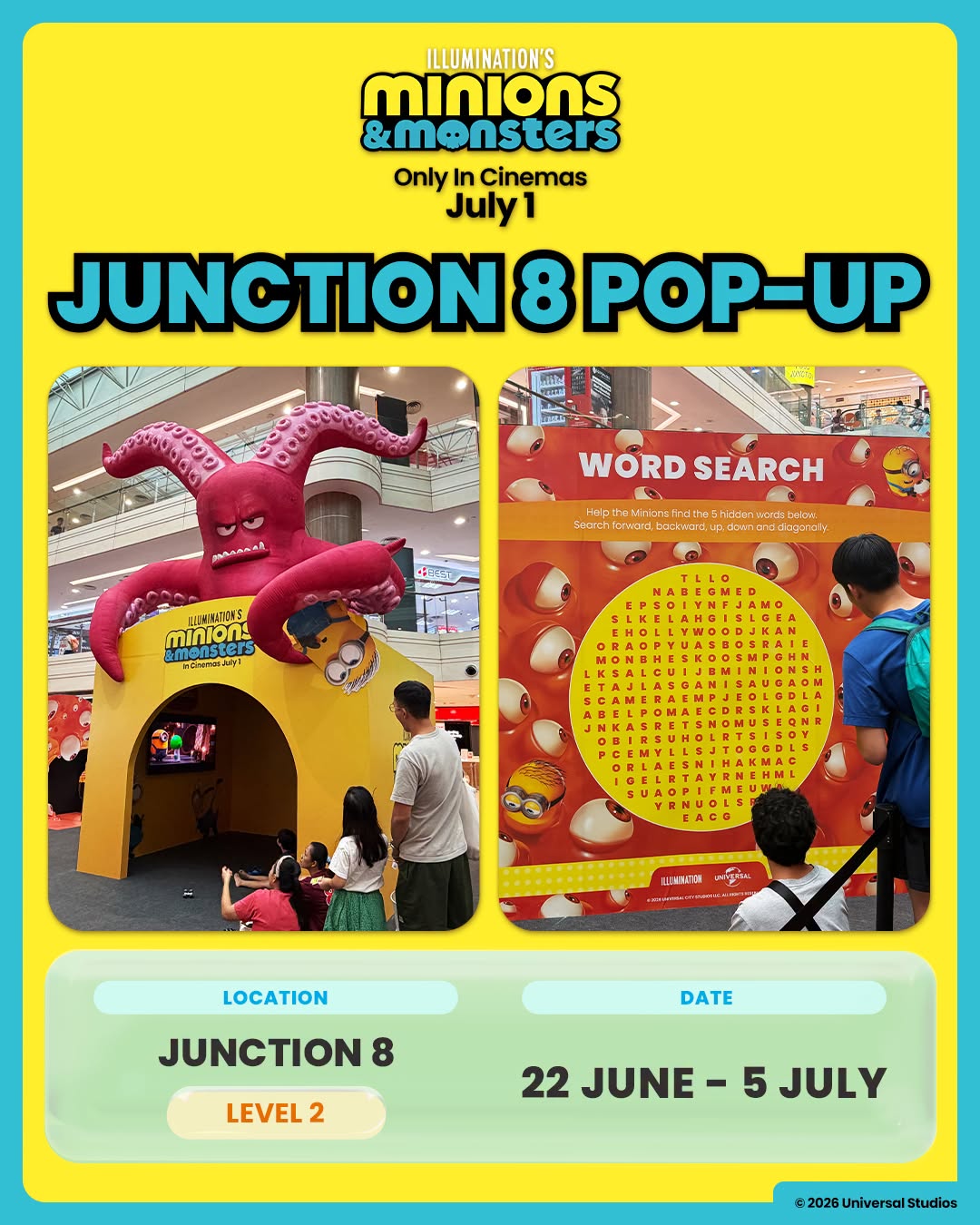 Minions and Monsters pop-up at Junction 8