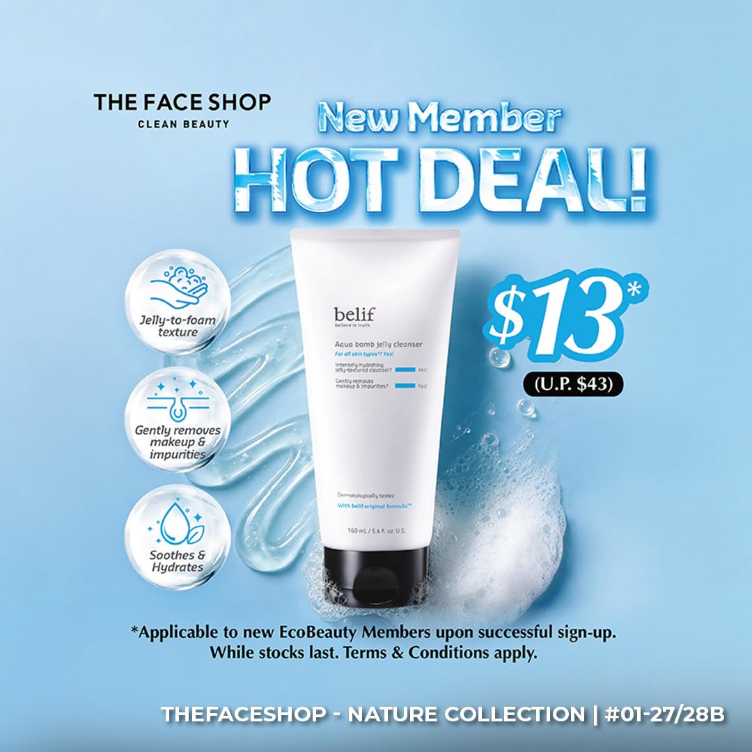 The Face Shop belif Aqua bomb jelly cleanser