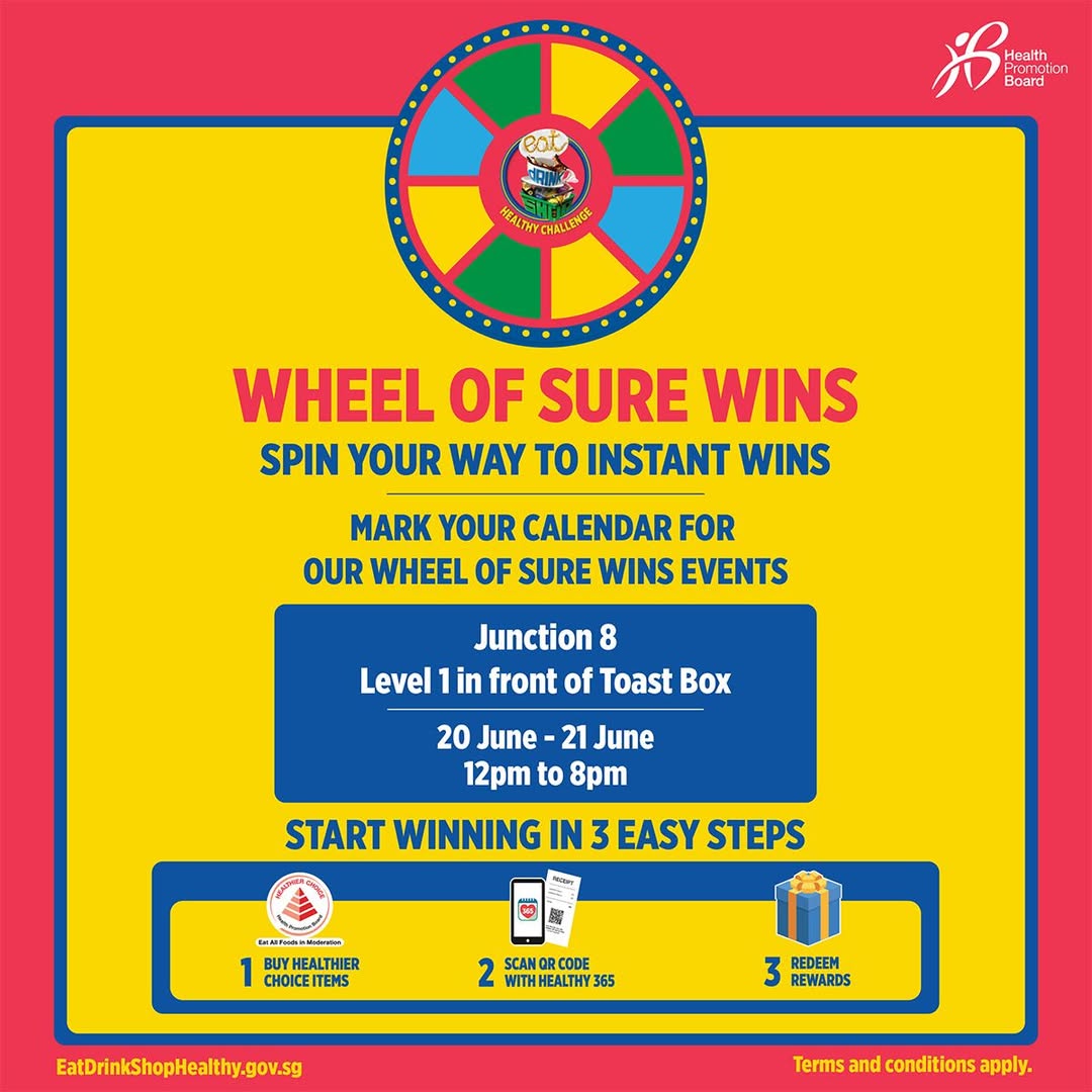 Eat, Drink, Shop Healthy Challenge Wheel of Sure Wins event at Junction 8