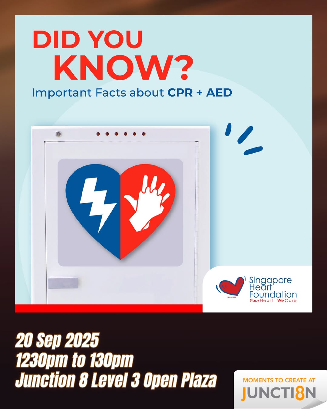 Participants engaging in CPR and AED tryouts at Junction 8