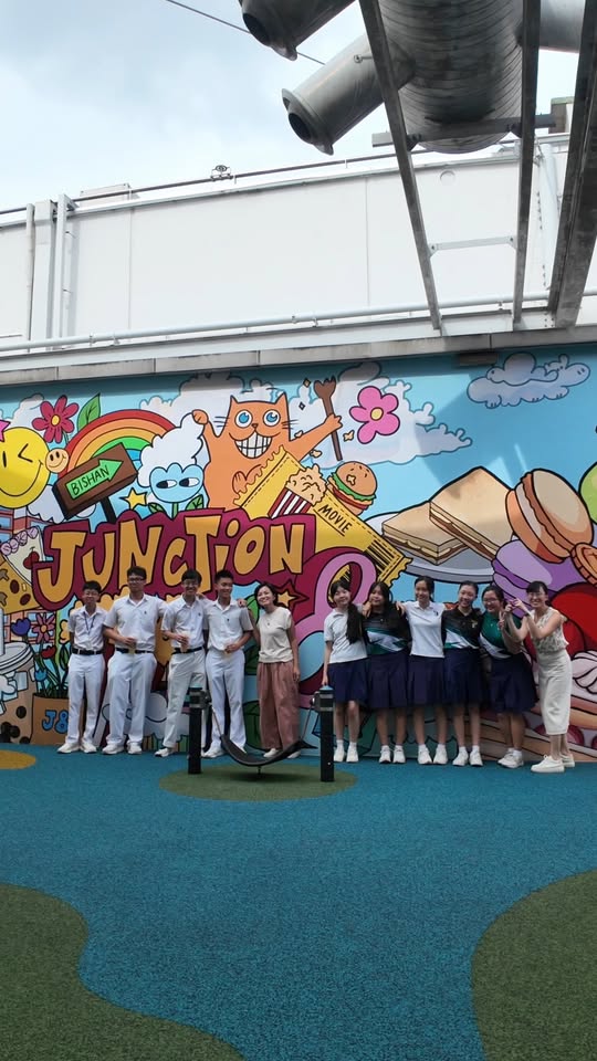 Close-up of Junction 8 playground mural artwork