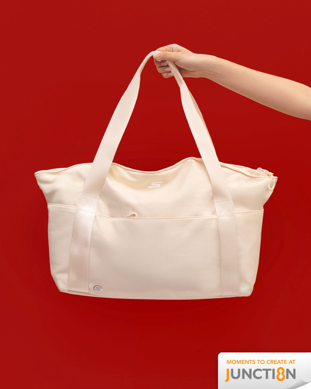 SKECHERS Comfort Sports Tote Bag in a dynamic setting, showcasing its design and utility