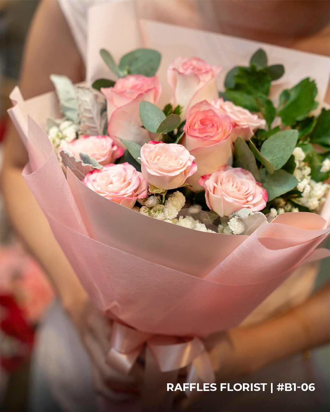 A vibrant and elegantly arranged floral bouquet from Raffles Florist Singapore