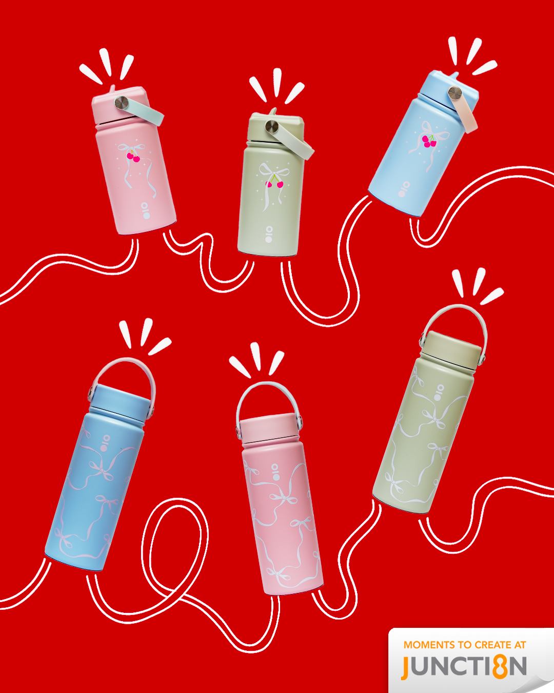 Montigo Ace Bottles from the festive Bows & Cherries Christmas collection