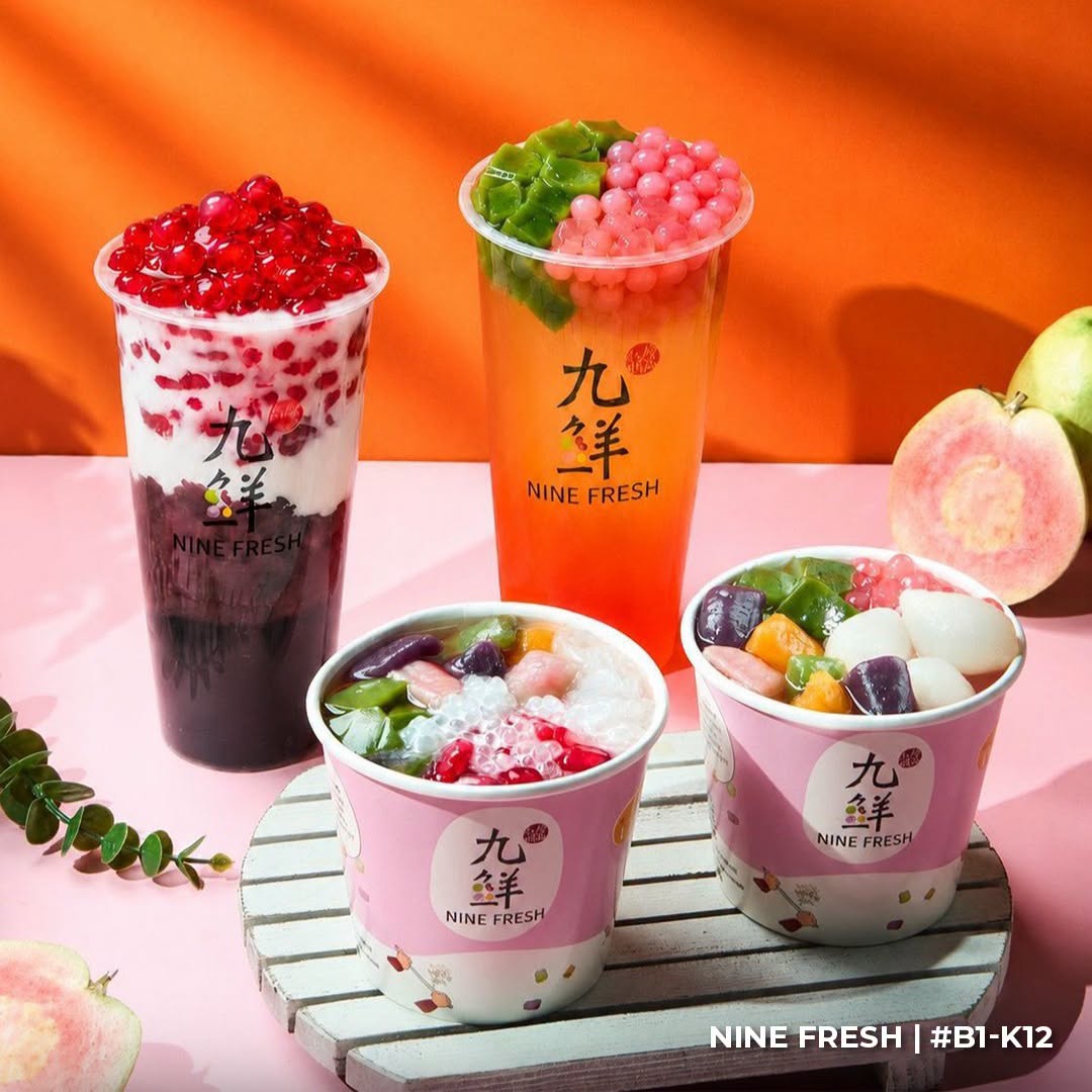 Nine Fresh fruit bubble tea drinks