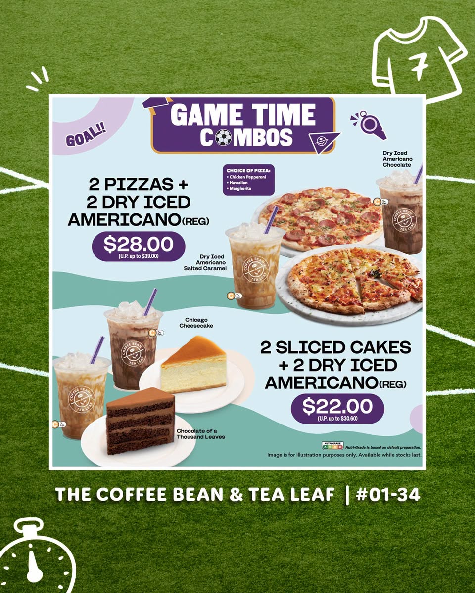 The Coffee Bean and Tea Leaf pizza and coffee combo deal