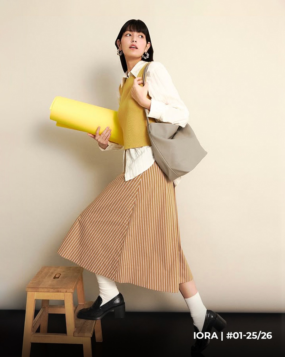 iORA's latest spring collection featuring neutral tones and tailored stripes.