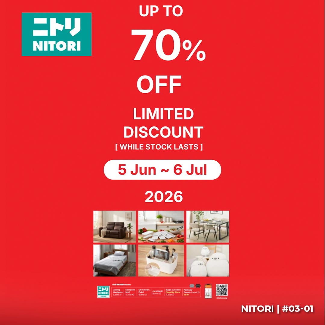 Nitori up to 70% off promotion