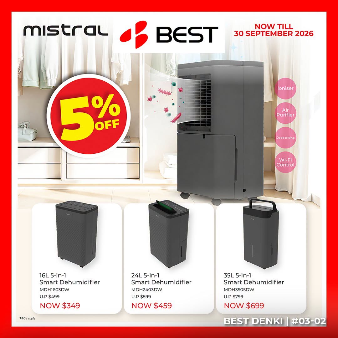 Mistral 5-in-1 Smart Dehumidifiers at Best Denki
