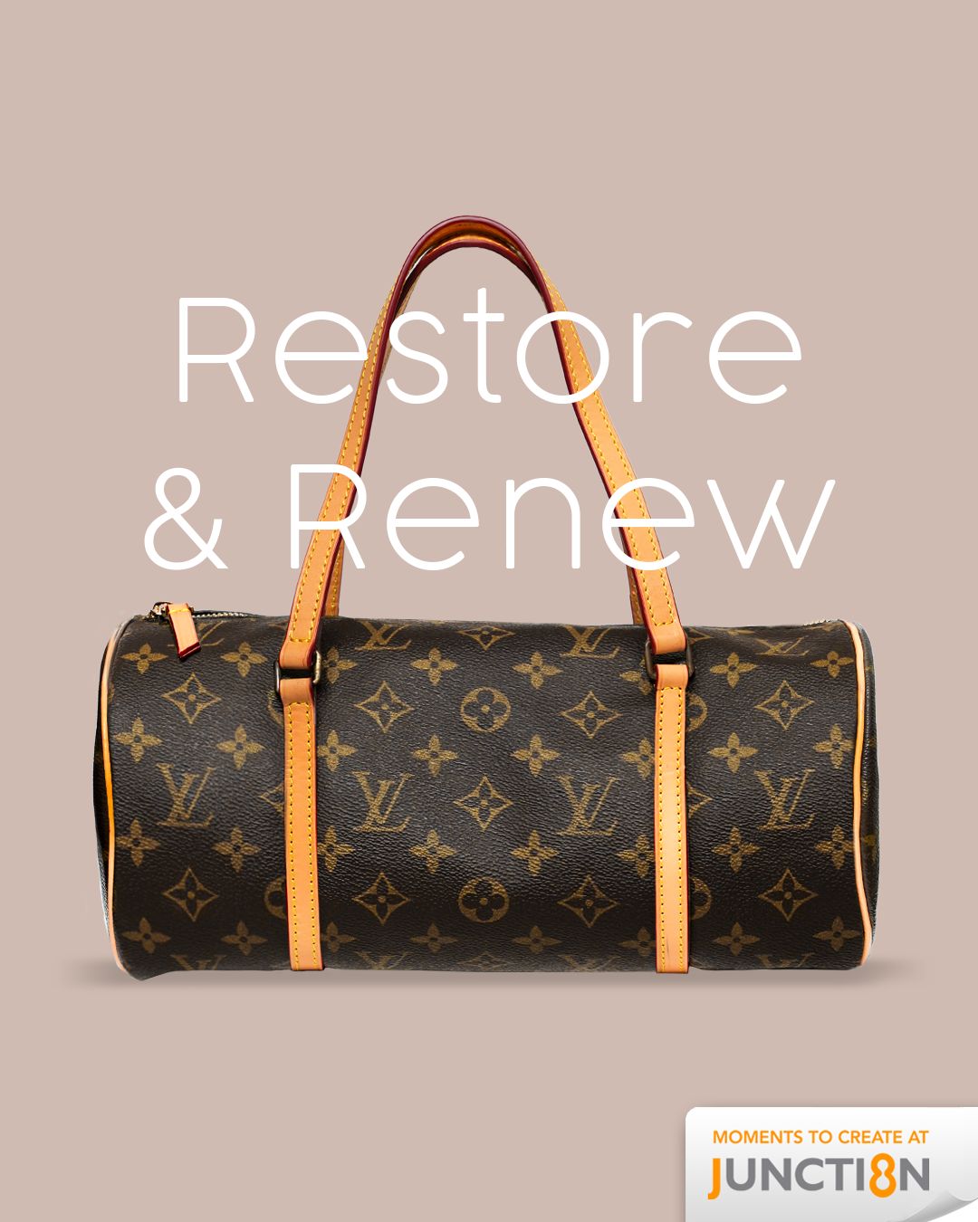 A beautifully restored vintage leather bag, showcasing the meticulous craftsmanship of Leather Atrium.