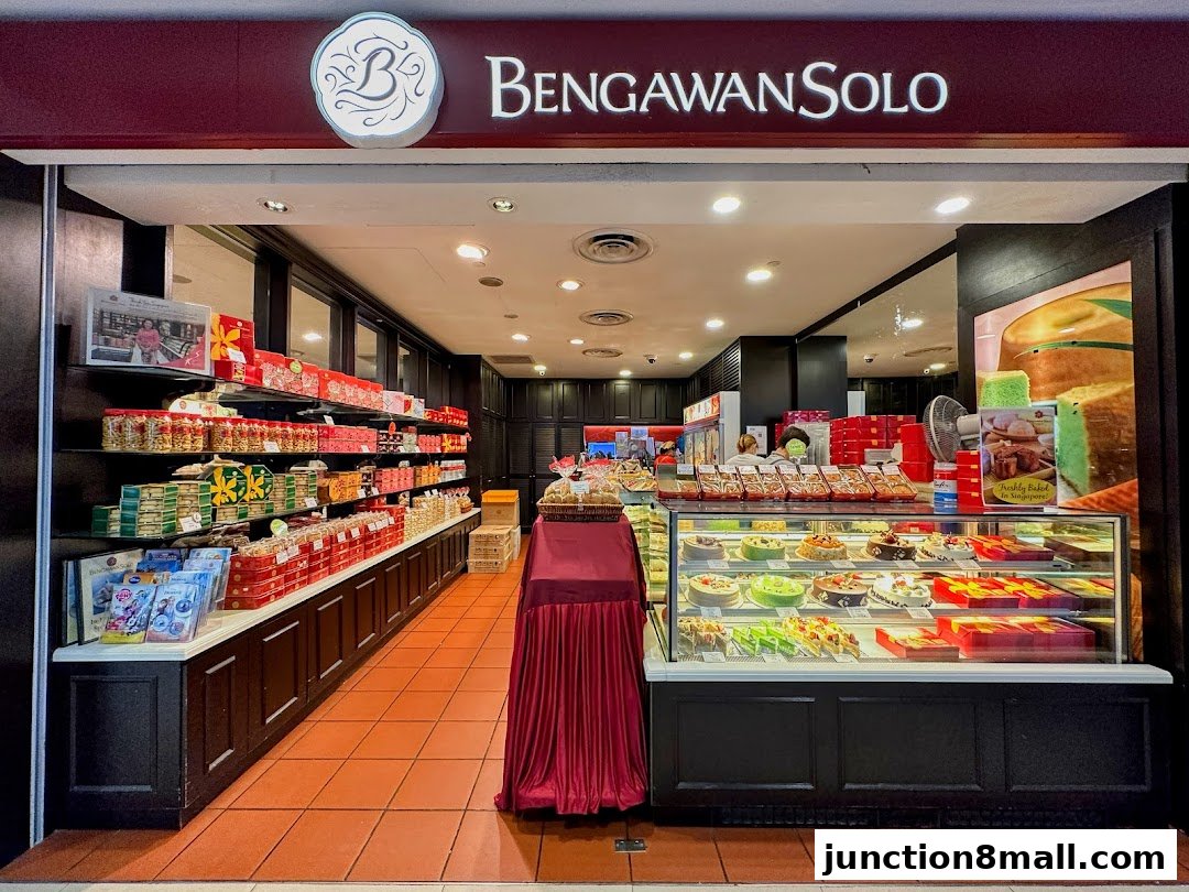 The entrance of Bengawan Solo, a shop displaying cakes, pastries, and gift boxes.