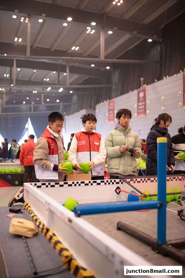 Students participating in a robotics competition at Futurum Academy.