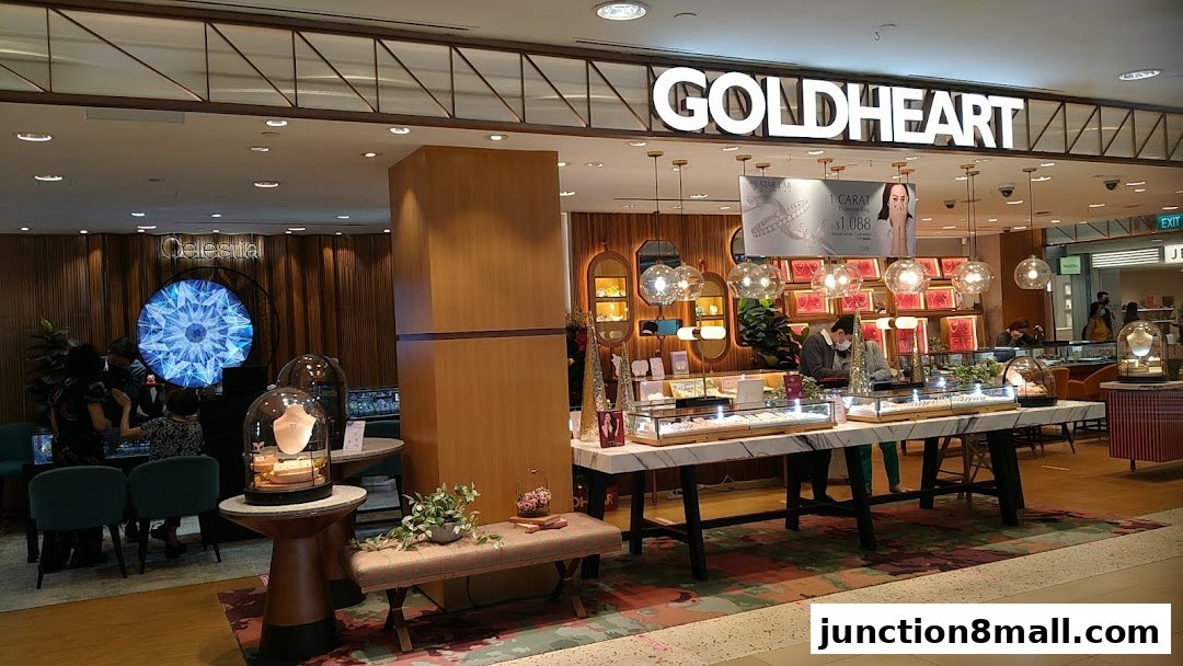 The Goldheart Jewelry store features elegant displays of jewelry and a large 'Celestial' diamond graphic.