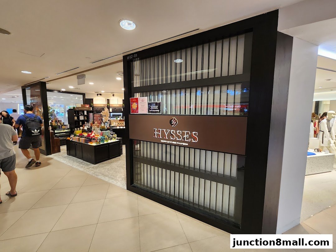 Interior view of the HYSSES specialty oil shop with products displayed.