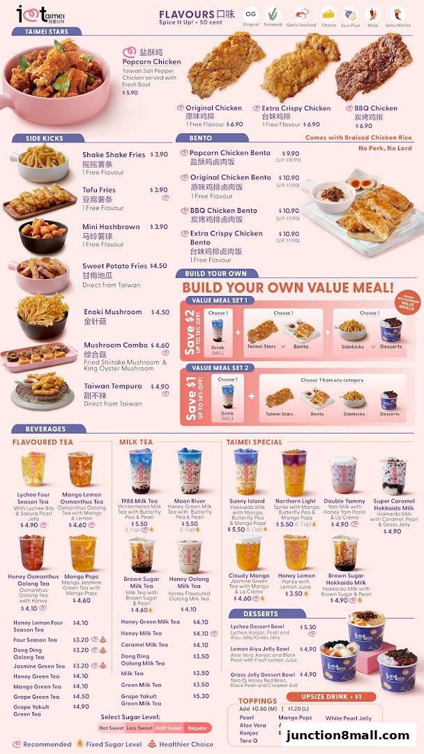 I Love Taimei 我愛台妹 Junction 8  Fried Chicken  Bubble Tea  Taiwan Street Food