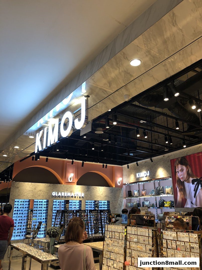 Interior view of KIMOJ Junction 8, showcasing eyewear and accessories.