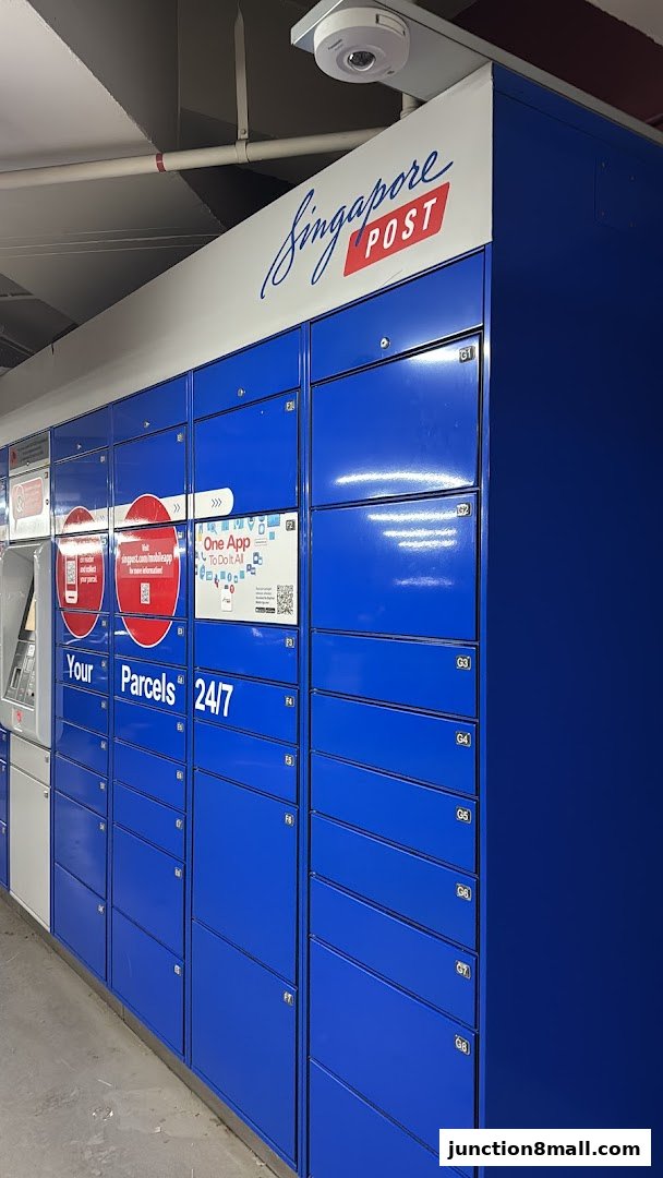 Singapore Post parcel lockers offering 24/7 access for your packages.