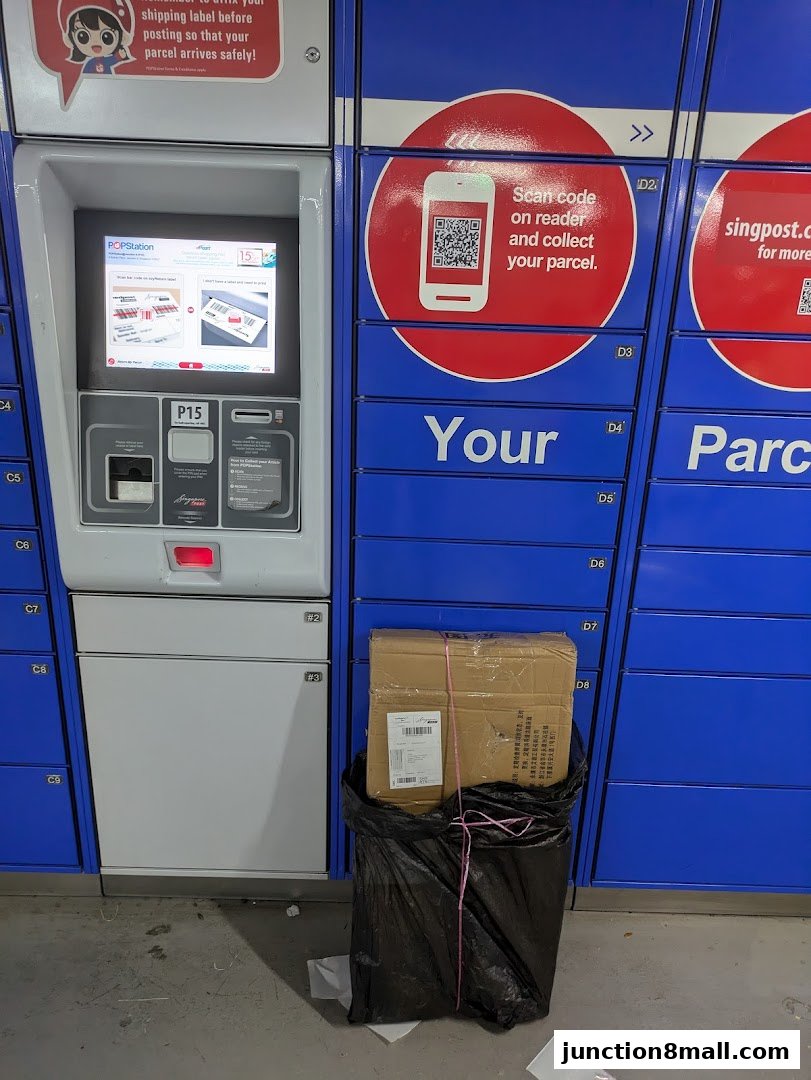 POPStation parcel locker with a package waiting to be collected.