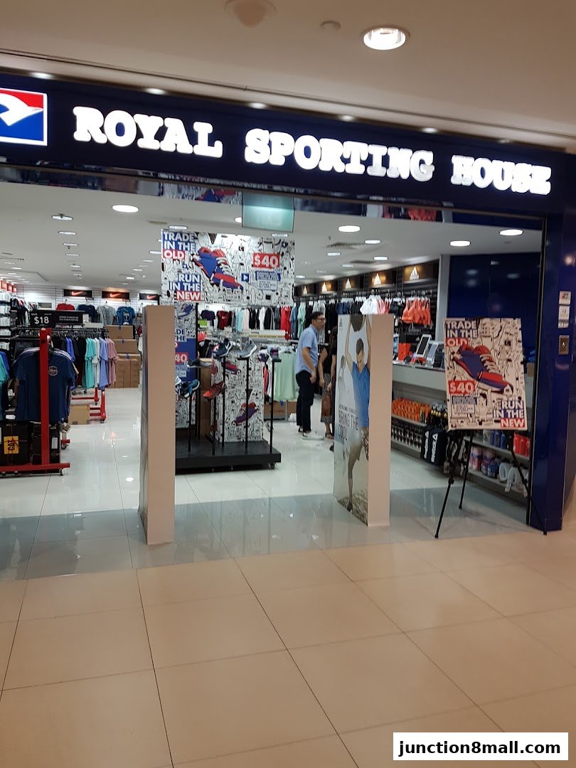 The entrance of Royal Sporting House, showcasing athletic apparel and footwear.