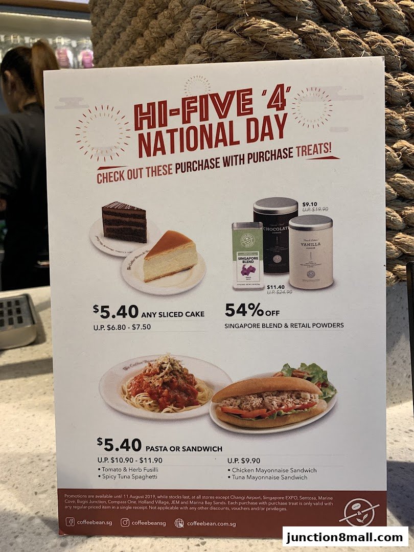 A promotional flyer for The Coffee Bean and Tea Leaf's National Day deals.