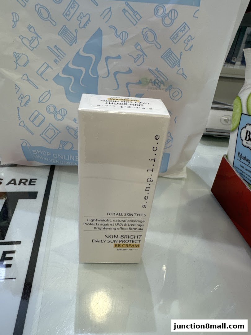 A box of S.E.M.P.I.C.E. Skin-Bright Daily Sun Protect BB Cream is displayed.