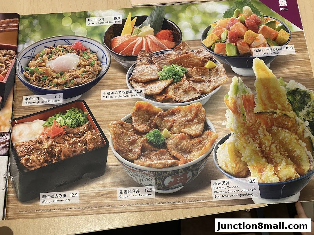A spread of delicious Japanese rice bowls and tempura dishes.