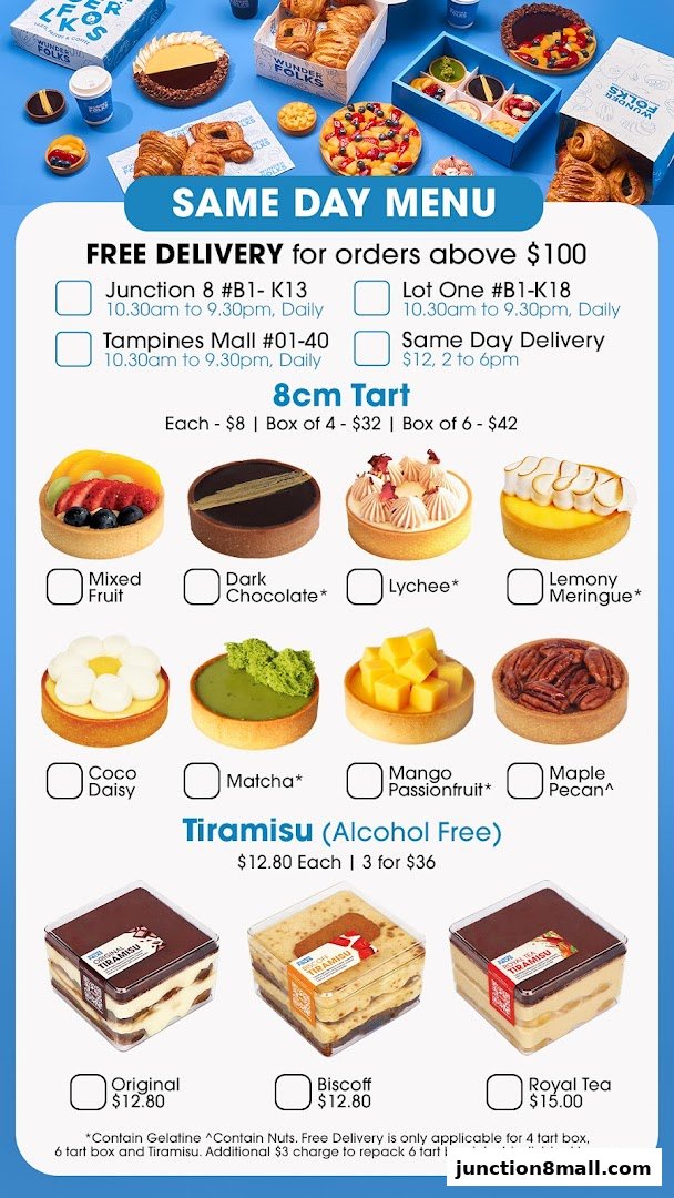 Wunderfolks Handmade Tarts  Junction 8 Bishan