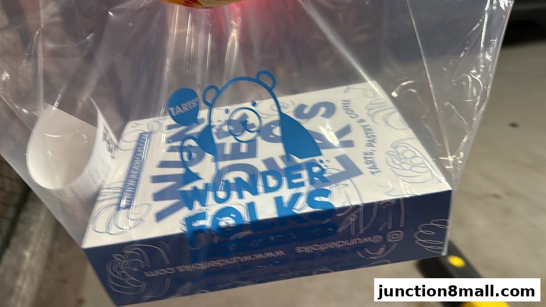 A box of tarts from Wunderfolks, a bakery specializing in tarts, pastry, and coffee.