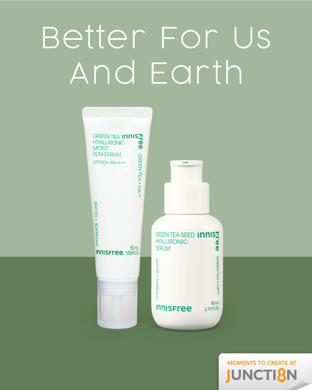 INNISFREE Green Tea Hyaluronic Serums and Sun Serum