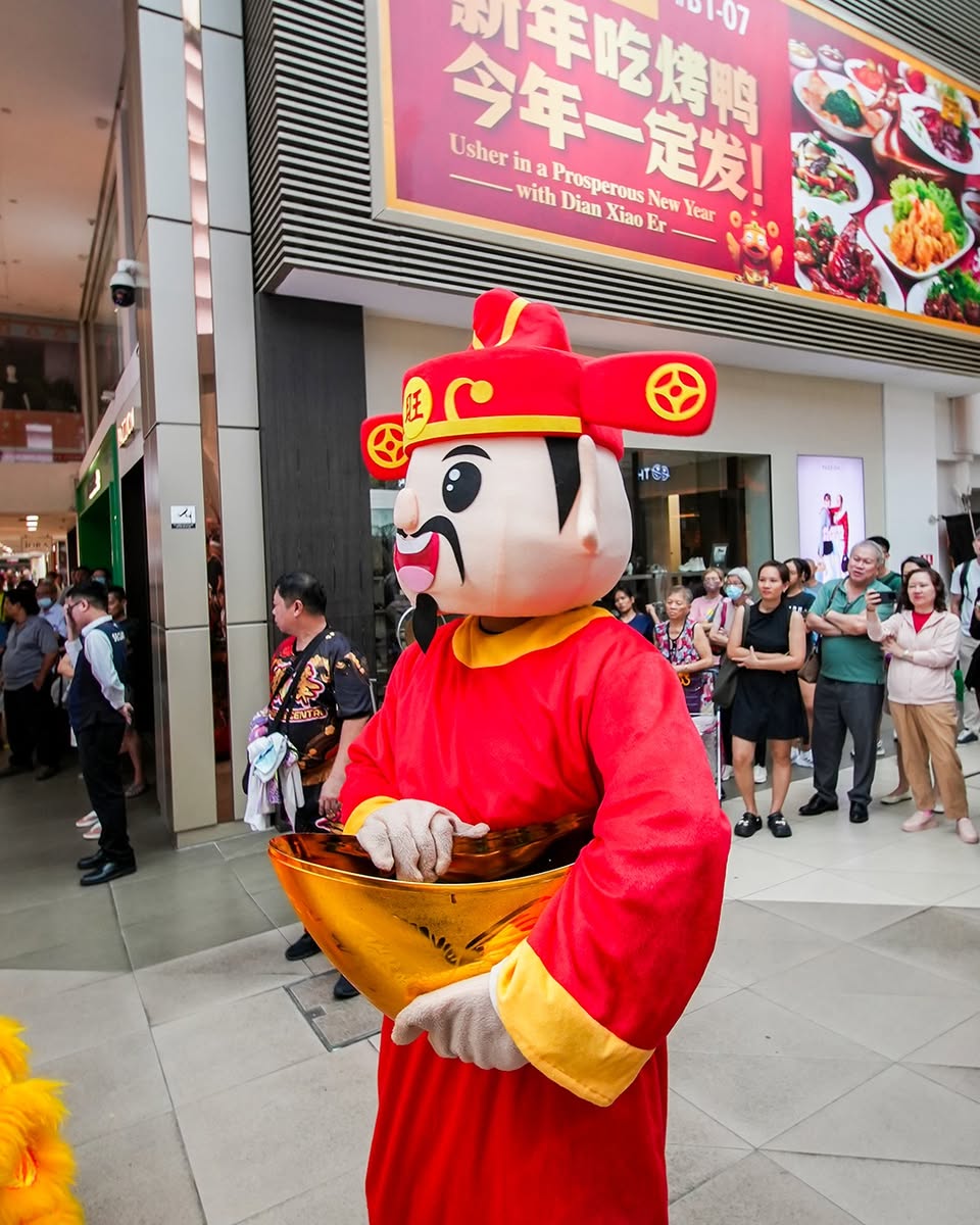 A close-up of the intricately designed lions during the dance.