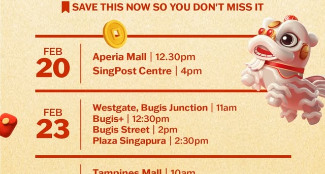 Festive Chinese New Year decorations at a CapitaLand mall