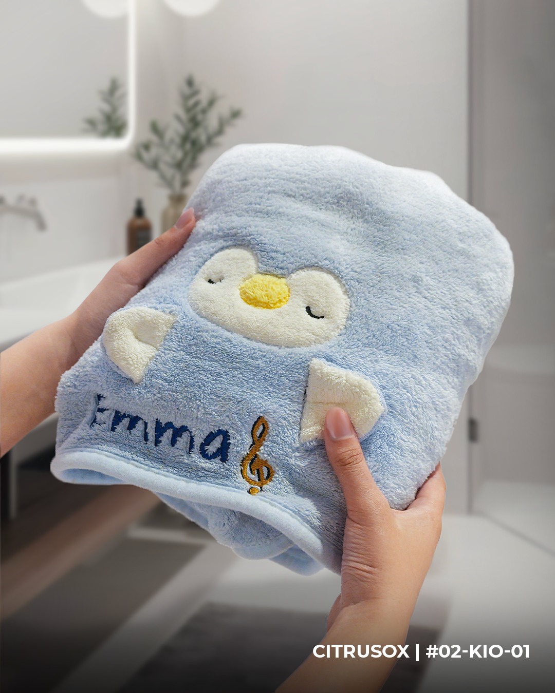 Personalized Animal Coral Fleece Bath Towel from Citrusox
